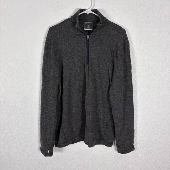 Icebreaker Other - Icebreaker Grey 100% Wool Quarter Zip Pullover Sweater Men's Size Large